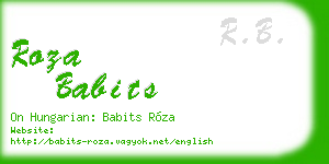 roza babits business card